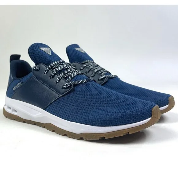 Columbia Crystal Springs PFG Mens Lace Up Blue White Shoes Fishing YM7820-469 - Picture 2 of 9